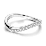 Sophisticated Teardrop Crystal Accent Sterling Silver Ring