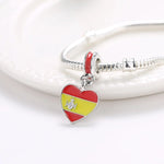 Spain Heart Flag Dangle Charm
