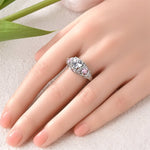 Sparkling Crown Ring with Pink and Clear Heart-Shaped Stones