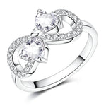 Sparkling Double Heart Infinity Ring