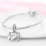 Sparkling Pink Heart Charm