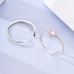 Sparkling Pink Heart Solitaire Ring