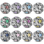 Star & Moon Birthstone Charm