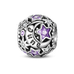 Star & Moon Birthstone Charm