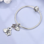 Strength & Faith Butterfly & Heart Dangle Charm