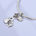 Strength & Faith Butterfly & Heart Dangle Charm