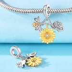 Sunflower, Bee & Butterfly Charm