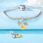 Sunflower, Bee & Butterfly Charm