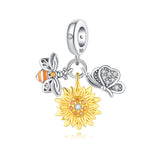 Sunflower, Bee & Butterfly Charm