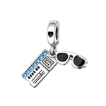 Sunglasses & Boarding Pass Charm – Vacation Travel Theme