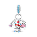 Teddy Bear & Heart Dangle Charm