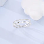 Twisted Flow Sparkling Sterling Silver Band