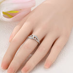 Two Intertwined Hearts Crystal Ring