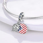 USA Flag Eagle Dangle Charm