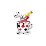 White Rabbit in Teacup Charm