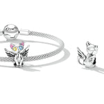 Winged Cat with Colorful Eyes Charm