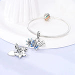 Winter Snowflake Butterfly Dangle Charm