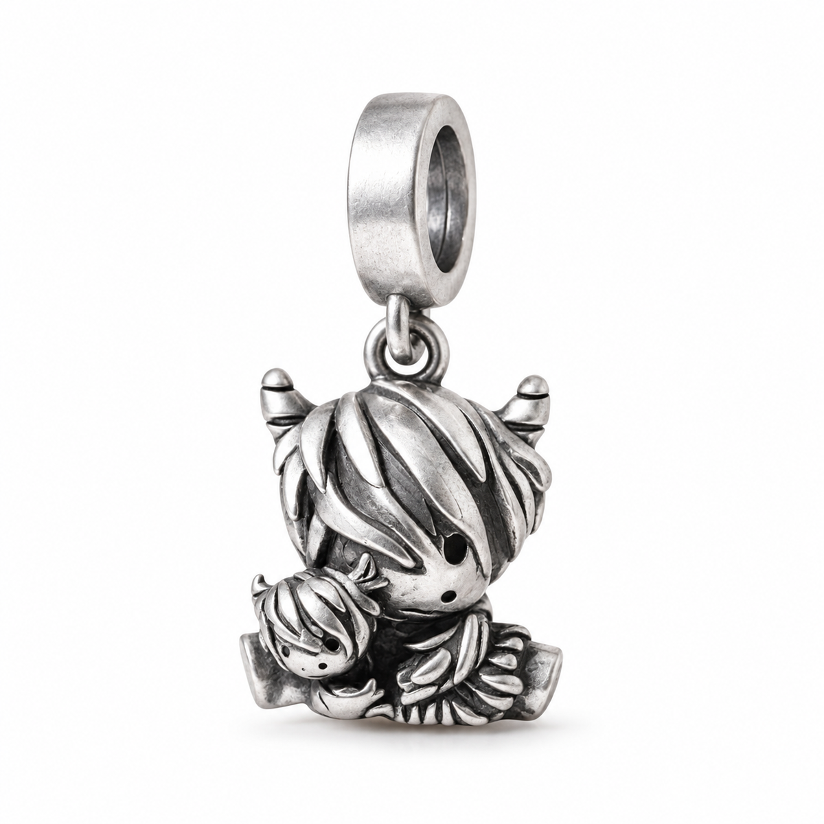Highland Cow Mother Baby Charm 925 Sterling Silver Dangle Charm – Pandora Compatible