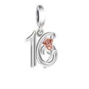 16th Birthday Rose Gold Dangle Charm