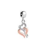 Two-tone Key to Happiness Double Dangle Charm