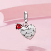 A Mother's Love Knows No Bounds Heart Dangle Charm
