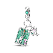 Ace of Wands Tarot & Flower Dangle Charm