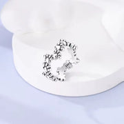 Adorable Paw and Heart Sterling Silver Ring