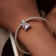 Adorable Teddy Bear with Pink Star Crystal Charm