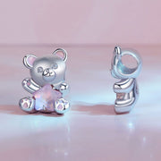 Adorable Teddy Bear with Pink Star Crystal Charm