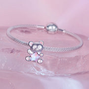 Adorable Teddy Bear with Pink Star Crystal Charm