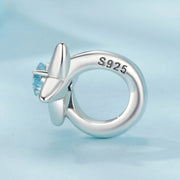 Airplane & Blue Star Crystal Charm