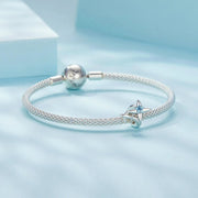 Airplane & Blue Star Crystal Charm