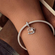 Amber Coffee Cup & Saucer Dangle Charm