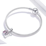 Baby Pink Paw & Bone Double Dangle Charm