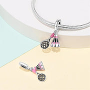 Badminton Racket & Birdie Dangle Charm