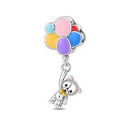 Balloon Bear with Colorful Balloons Dangle Charm