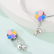 Balloon Bear with Colorful Balloons Dangle Charm