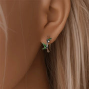 Bamboo Leaf Hoop Earrings