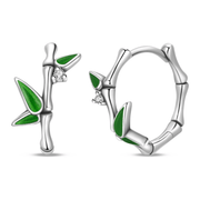 Bamboo Leaf Hoop Earrings