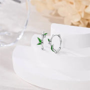 Bamboo Leaf Hoop Earrings