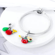 Banana Strawberry and Avocado Triple Dangle Charm