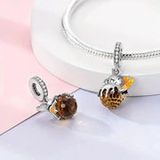 Bee Hugging Honey Dangle Charm