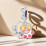 Best Friend Colorful Pawprint Dangle Charm
