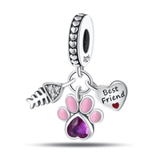 Best Friend Paw & Heart Triple Dangle Charm