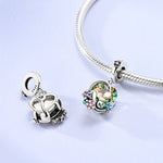 Blooming Heart with Butterfly, Flowers & Cat Dangle Charm