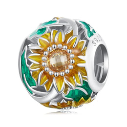 Blooming Sunflower Bead Charm