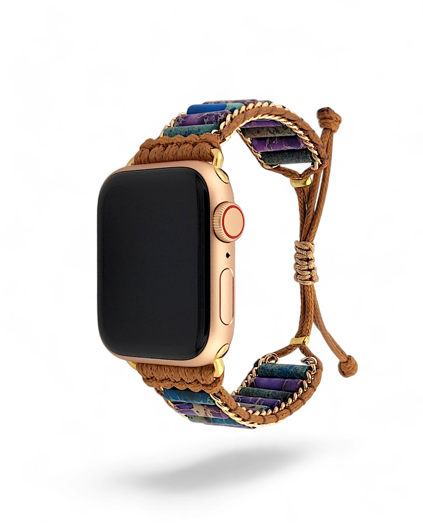 Blue and Purple Imperial Jasper Inlay Apple Watch Band