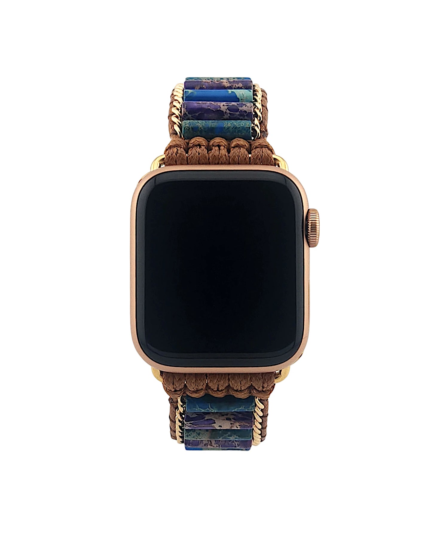 Blue and Purple Imperial Jasper Inlay Apple Watch Band