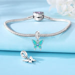 Blue Butterfly Dangle Charm