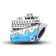 Blue Cruise Ship Charm